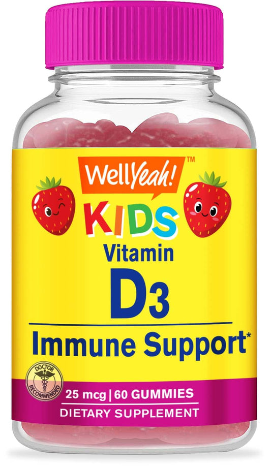 WellYeah Gominolas de Vitamina D3 para Niños sabor fresa