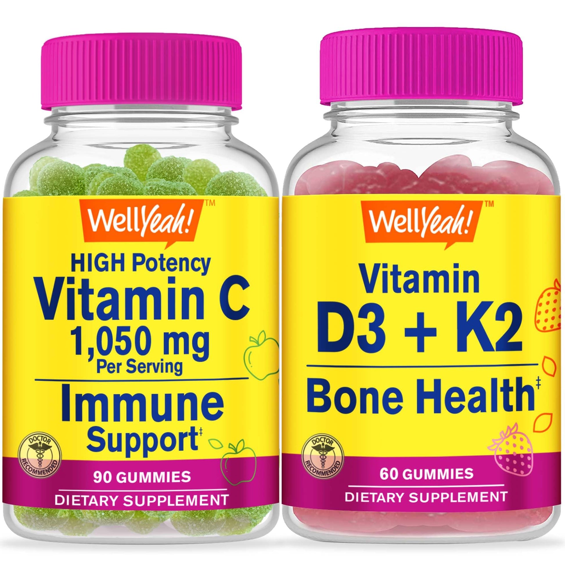 WellYeah gominolas vitaminas C D3 K2 sabor manzana ácido