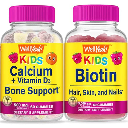 Paquete gomitas calcio vitamina D3 biotina WellYeah niños