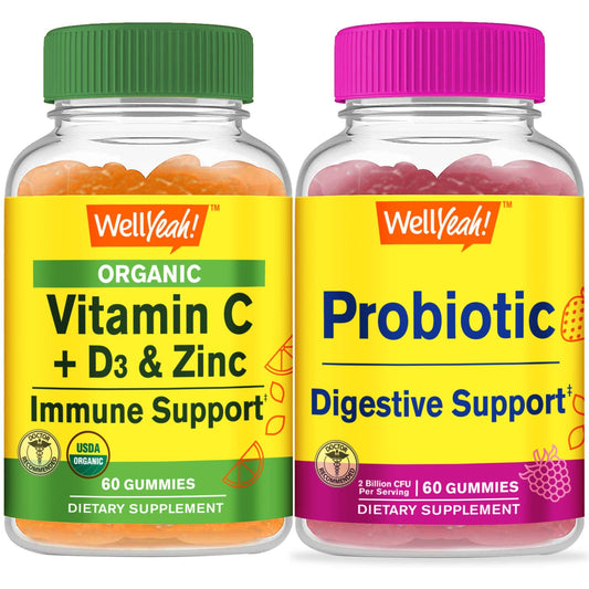 WellYeah gomitas orgánicas vitamina C D3 zinc probiótico