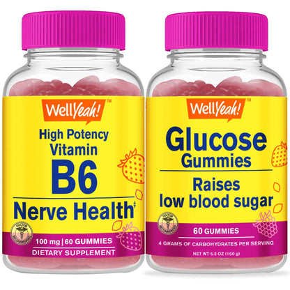 Frasco WellYeah vitamina B6 alta potencia gomitas