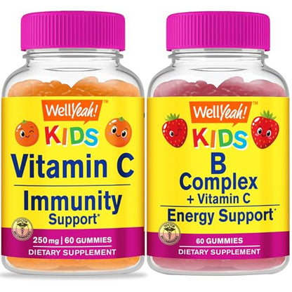 Paquete de gomitas vitamina C y complejo B para niños WellYeah