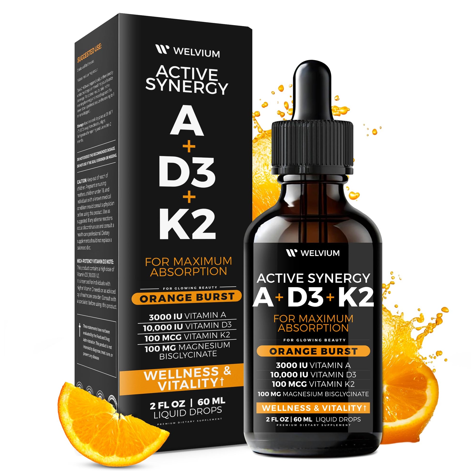 Uso de gotas líquidas vitamínicas WELVIUM sabor naranja