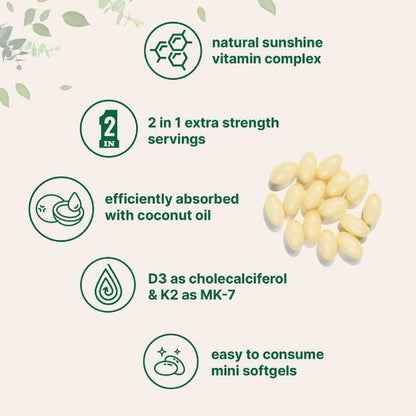 WFWJ vitamina d3 10000 iu y k2 200 mcg cápsulas blandas