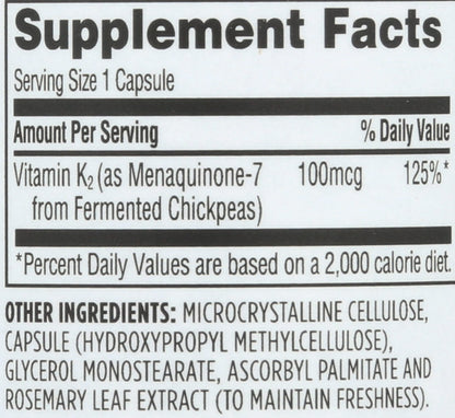 Whole Foods Market etiqueta lateral vitamina K2