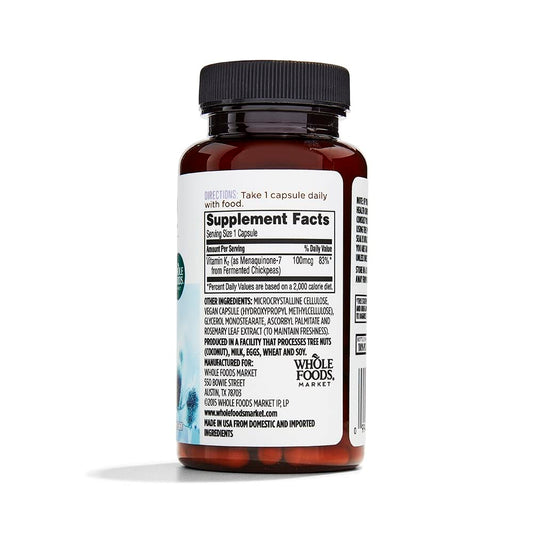 Whole Foods Market suplemento vitamina K2 caja frontal