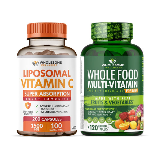 Wholesome Wellness cápsulas liposomales vitamina C multivitaminas hombres