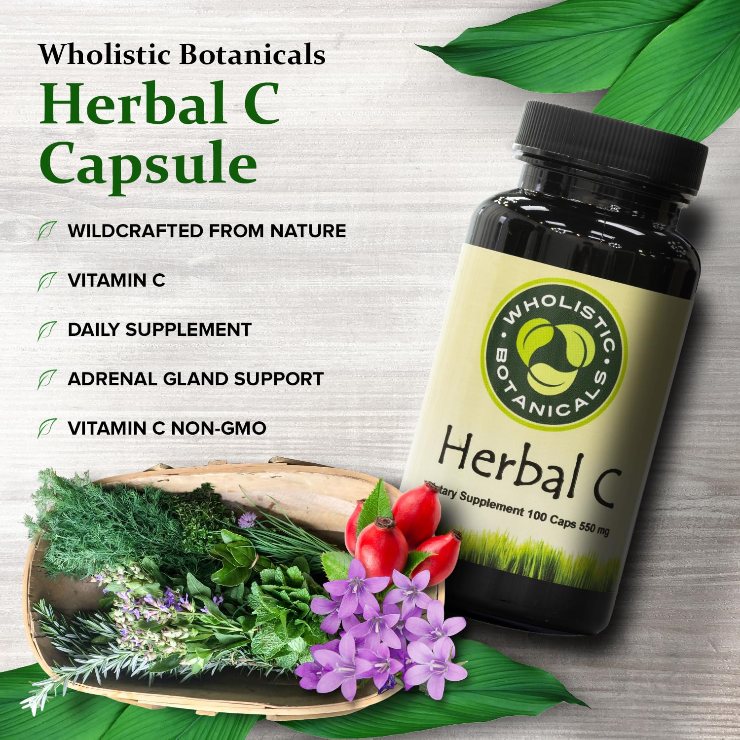 Wholistic Botanicals cápsulas naturales de vitamina C