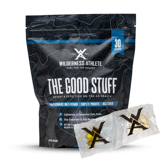 Paquete vitaminico Wilderness Athlete con omega-3 y probióticos