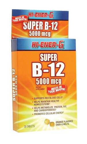 Windmill Hi-Ener-G Super B-12 5000 mcg caja 30 pastillas naranja