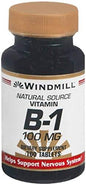 Paquete Windmill Vitamina B-1 100 mg 100 tabletas 4 pack