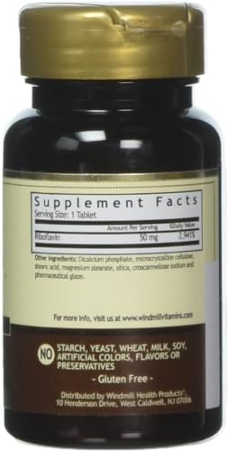 Windmill suplemento tabletas vitamina b-2 vista lateral