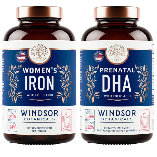 WINDSOR BOTANICALS vitaminas prenatales DHA ácido fólico