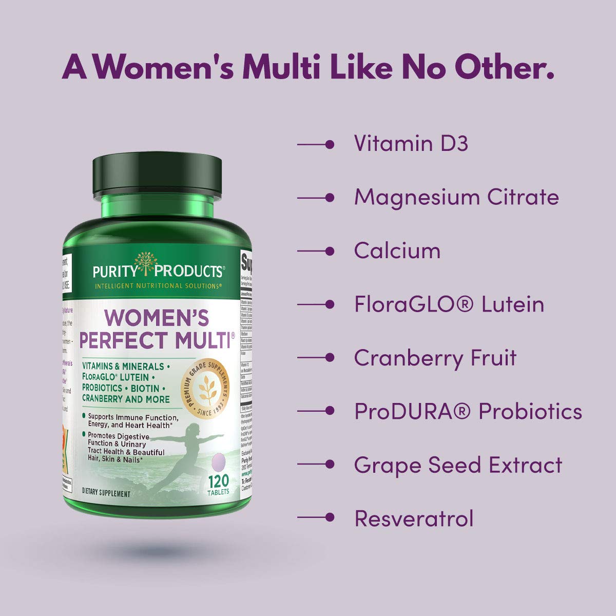 Women's Perfect Multi con vitaminas y minerales enfocados en la salud femenina