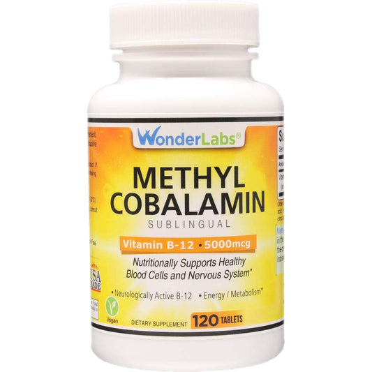 Wonder Laboratories vitamina B12 metilcobalamina 5000mcg envase