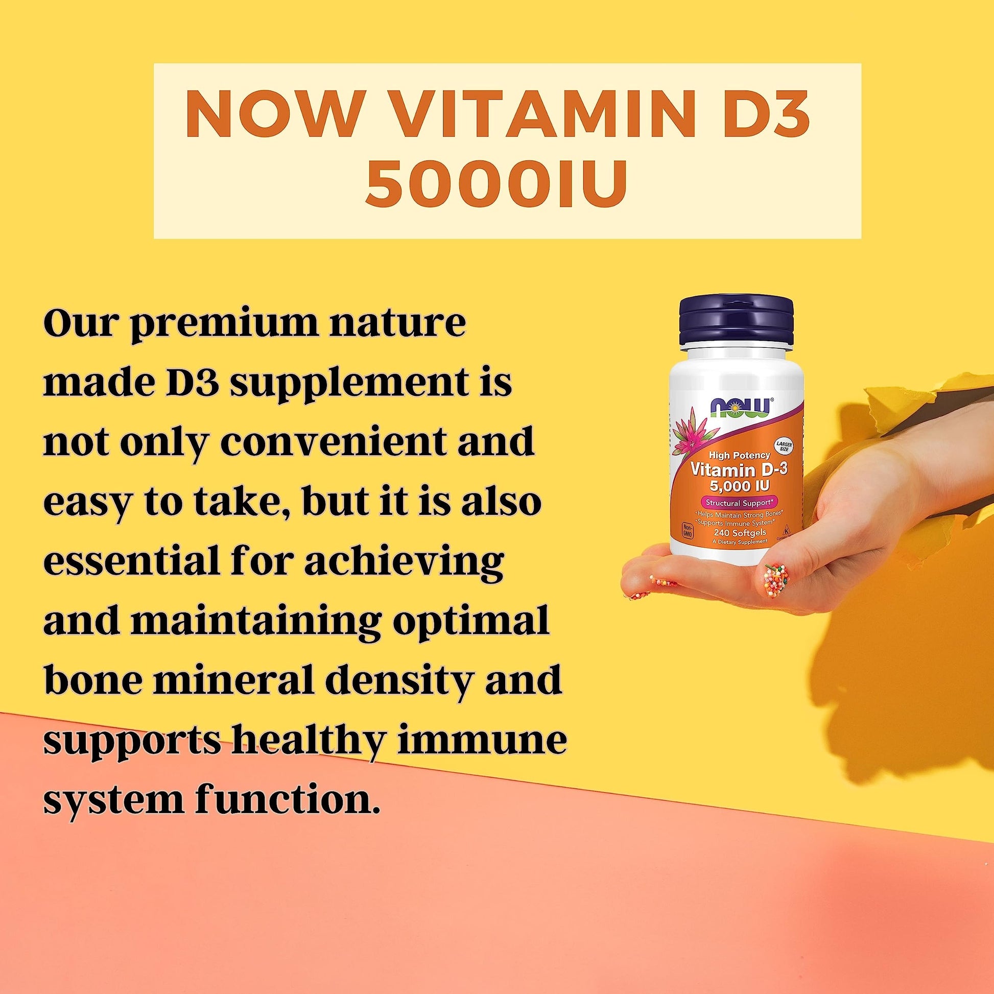 Worldwide Nutrition Vitamina D3 5000 UI - Vista lateral