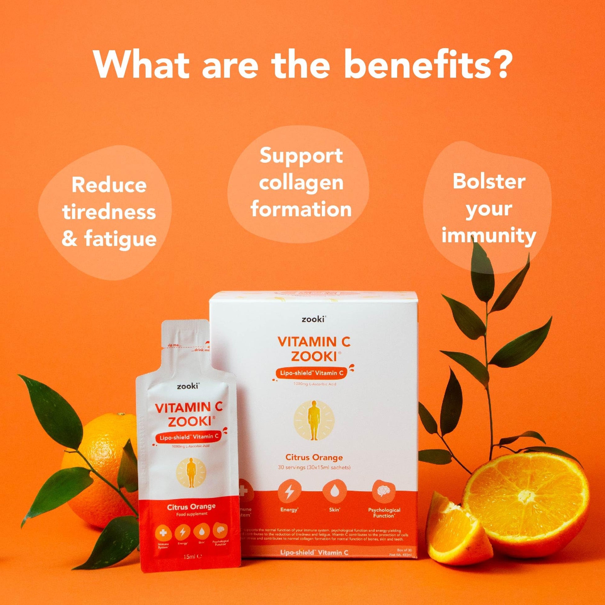 YourZooki sachets líquidos vitamina c liposomal 1000mg naranja