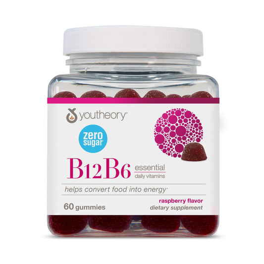 Suplemento Youtheory B12B6 gomitas veganas para energía y salud cerebral