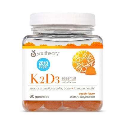 Youtheory K2D3 gomas vegetarianas sabor durazno 60 unidades