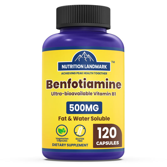 Botella de YOYKYE Benfotiamine Vitamina B1 500mg.