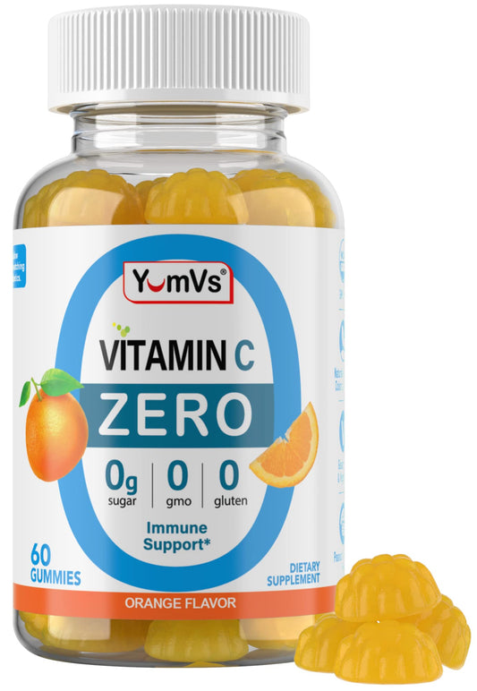 Yum-Vs Gominolas Vitamina C sin azúcar frasco y empaque