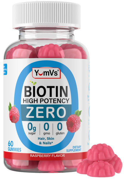 Yum-Vs gomitas biotina 5000mcg sin azúcar para cabello