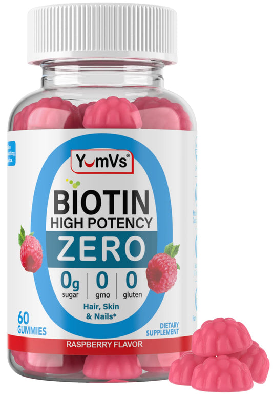Yum-Vs gomitas biotina 5000mcg sin azúcar para cabello