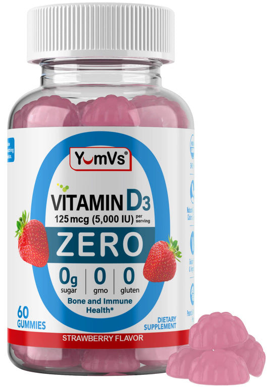 Yum-Vs gomitas vitamina D3 sin azúcar 125 mcg 60 conteo