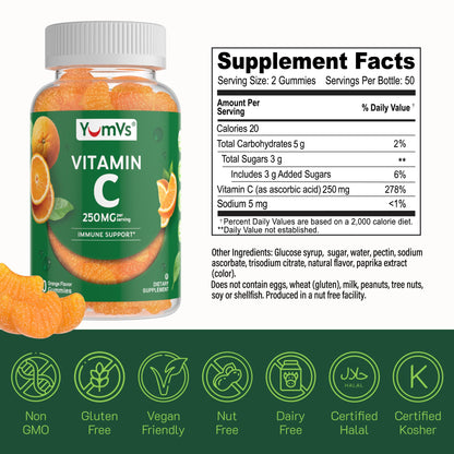 YumVs gomitas de vitamina c masticables para adultos saludables