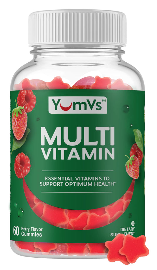 Yum-V's Jaleas Multivitamínicas para adultos, botella color verde