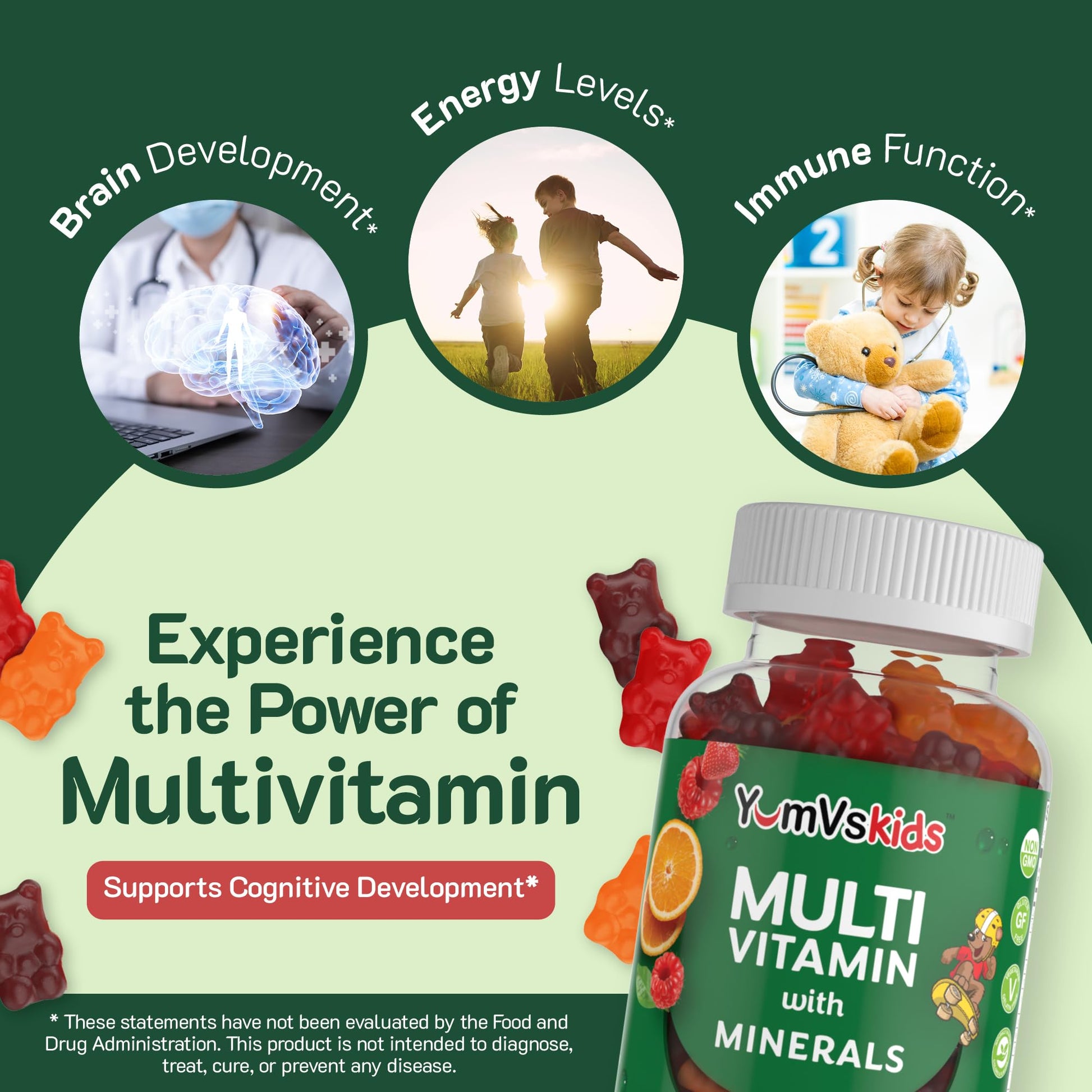 Gomitas YumVs Kids, multivitaminas nutritivas para niños.