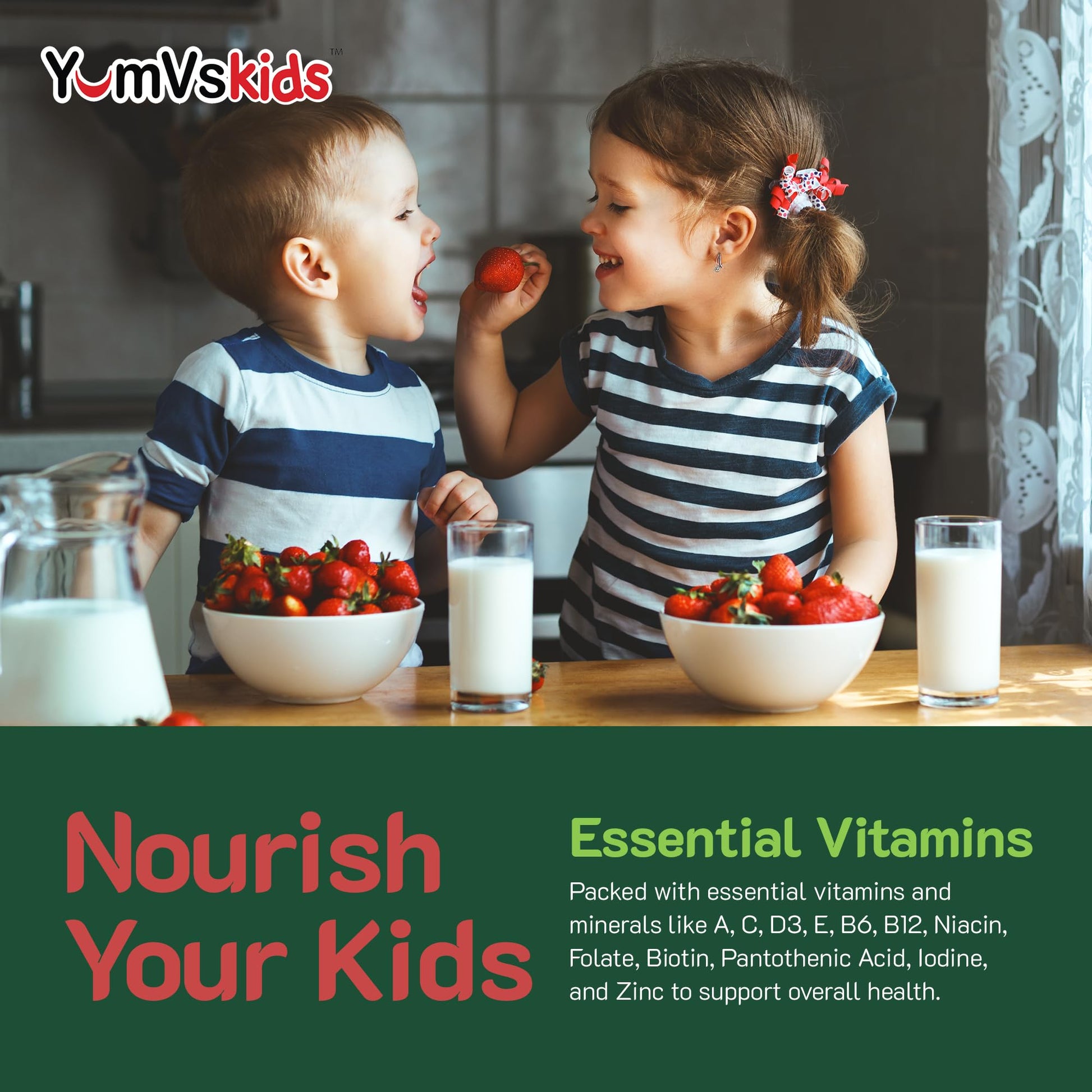 Información nutricional de YumVs Kids Multivitaminas.