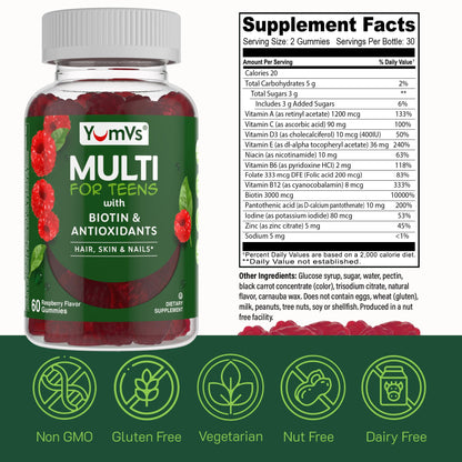 YumVs Suplemento Vitamínico Kosher para Adolescentes