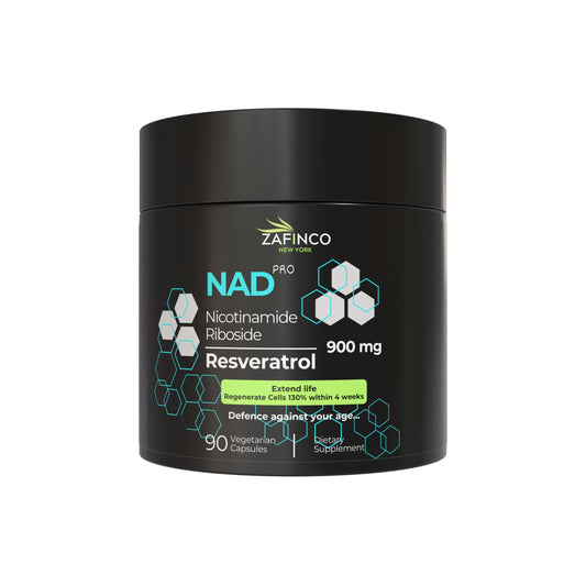 ZAFiNCO NAD Resveratrol suplemento 900 mg en cápsulas vegetarianas
