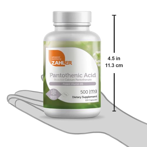 Zahler ácido pantoténico 500 mg cápsulas empaque trasero