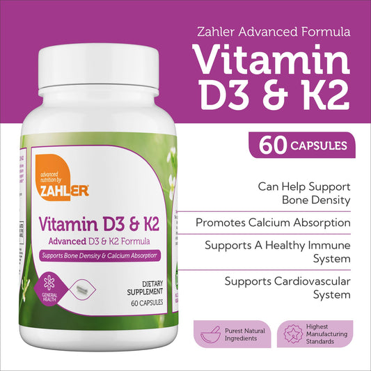 Zahler cápsulas vitamina d3 k2 mk7 para huesos