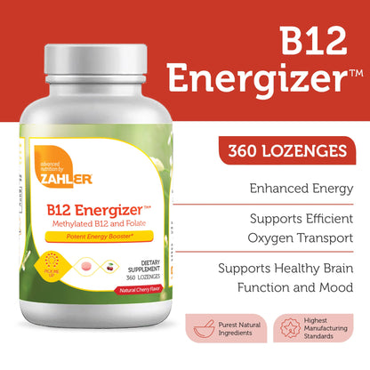 Zahler Energizer caja del suplemento con información nutricional