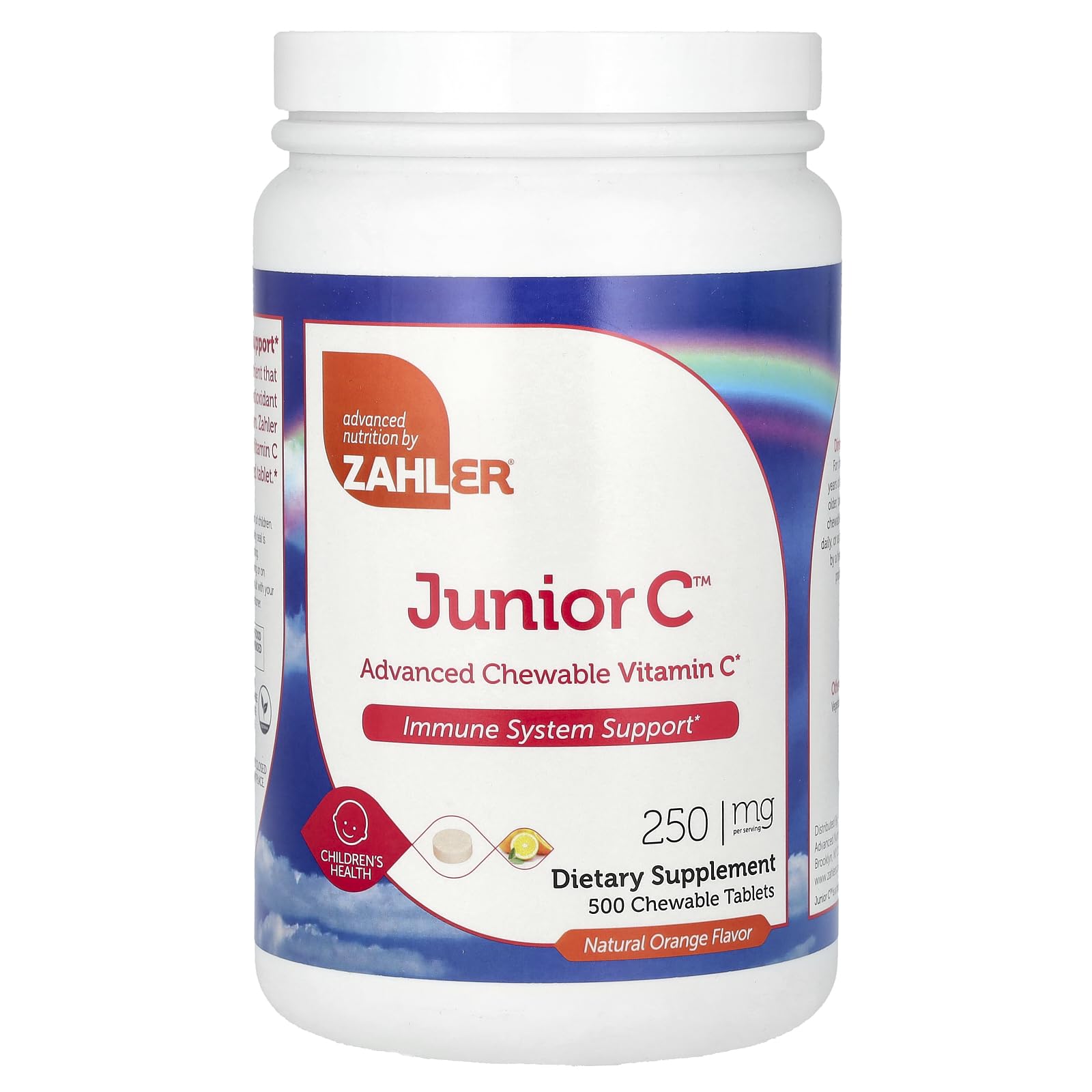 Zahler Junior C vitamina c masticable 250 mg sabor naranja