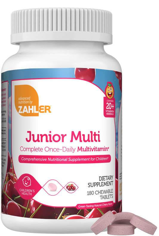 Zahler Junior Multi en contenedor blanco con sabor a cereza