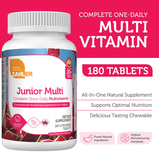 Zahler Junior Multi vitamina única diaria 180 tabletas