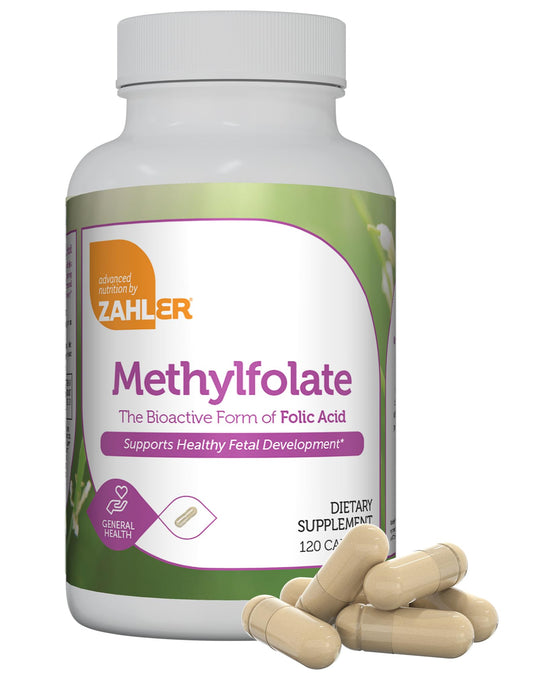 Zahler metilfolato suplemento para salud fetal y genética en cápsulas