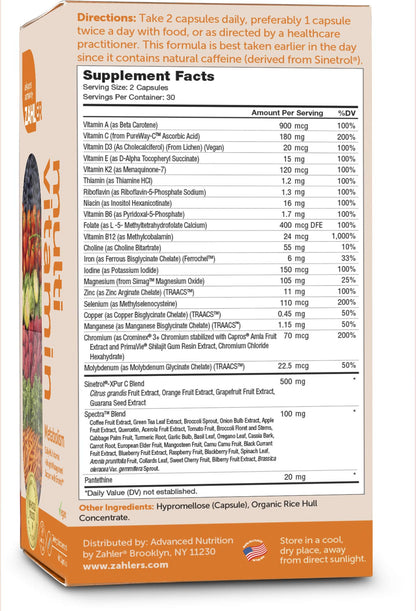 Zahler multivitamínico metabolismo suplemento nutricional