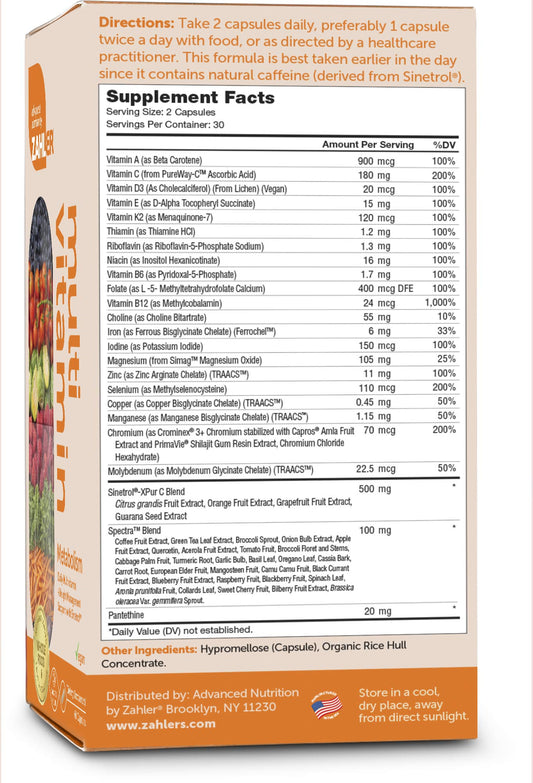 Zahler multivitamínico metabolismo suplemento nutricional