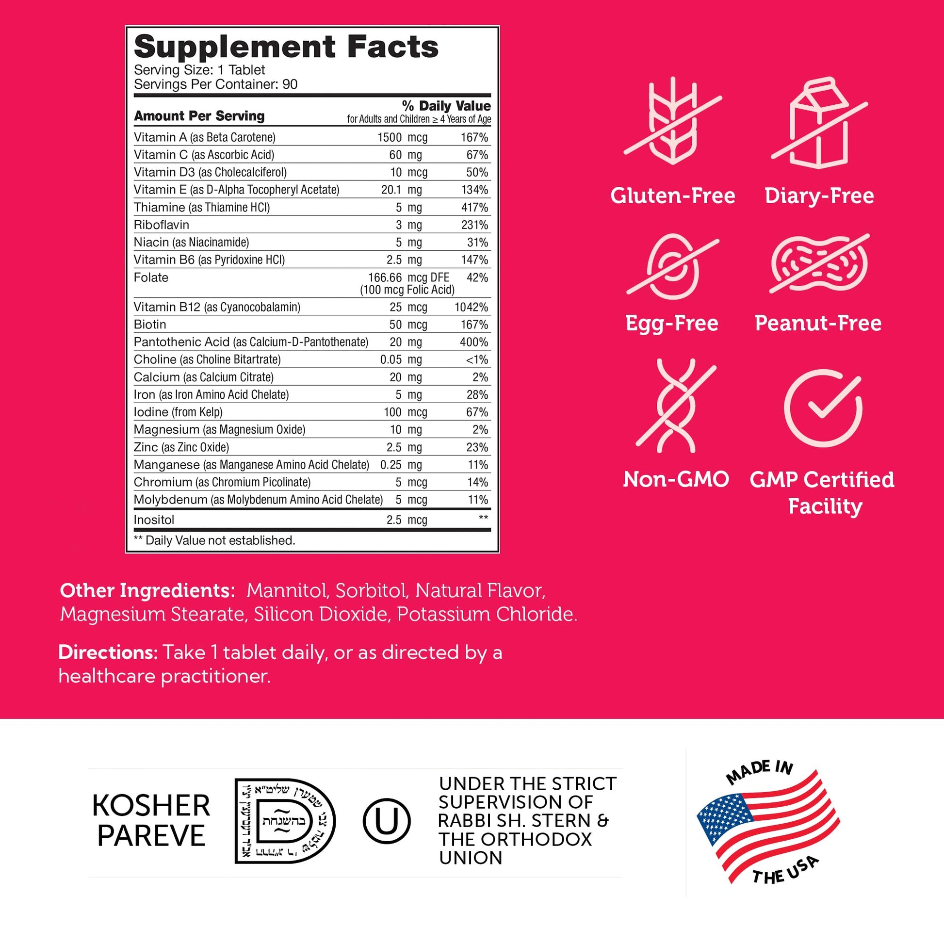 Nutrición completa con Zahler, más de 20 vitaminas y minerales