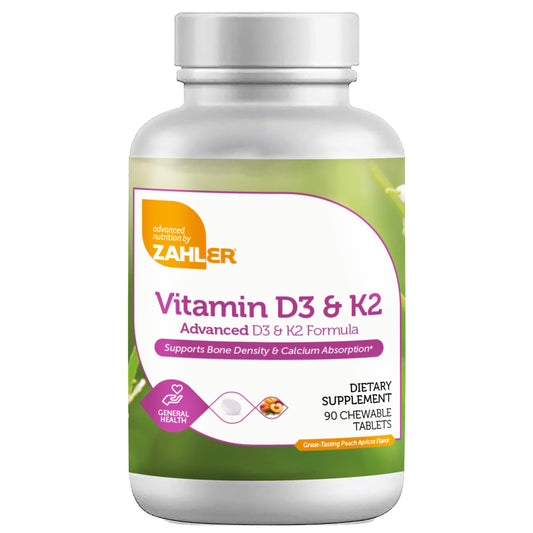 Zahler suplemento masticable vitamina D3 K2 sabor durazno albaricoque