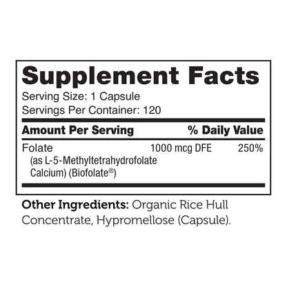 Zahler, suplemento metilfolato 1000mcg para salud de la mujer embarazada