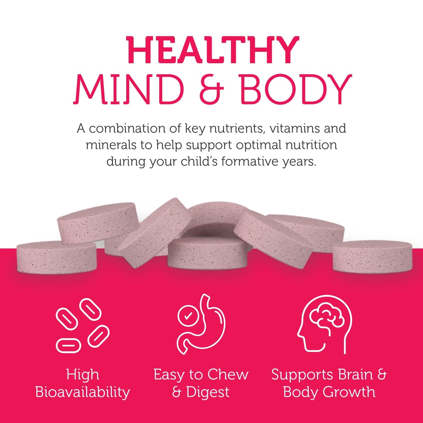 Zahler tabletas multivitamínicas para niños, sabor cereza