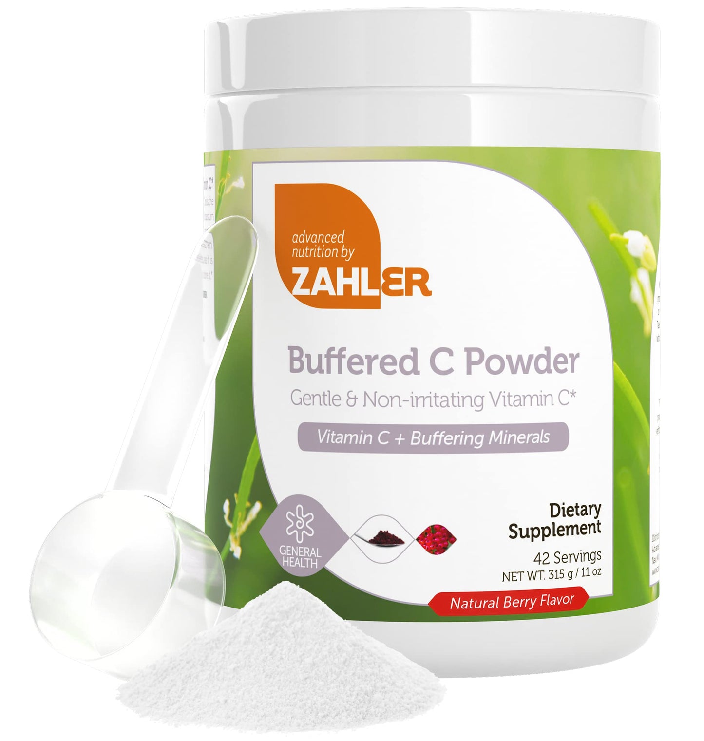 Polvo vitamina C Zahler antioxidante sabor bayas 11 oz