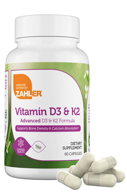 Zahler suplemento vitamina d3 5000 iu k2 botella frente