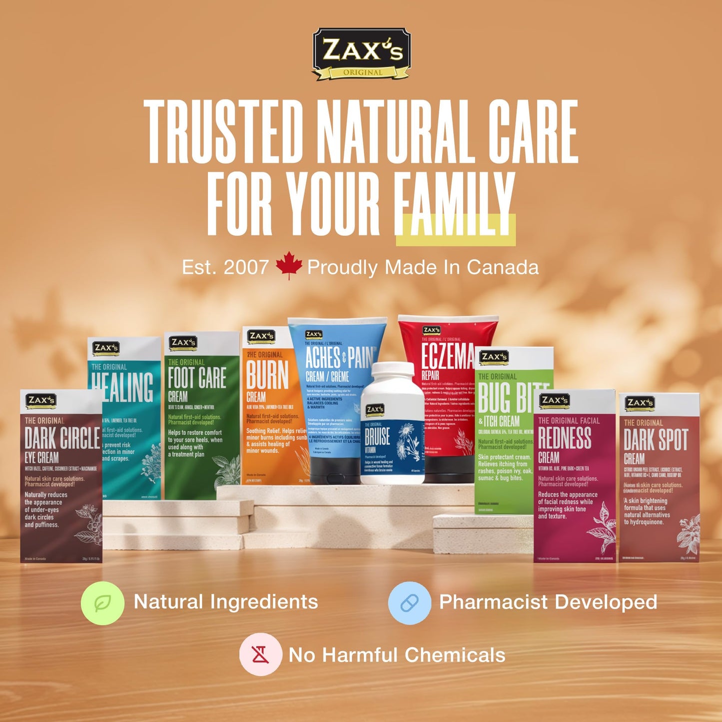 Cápsulas ZAX'S para moretones vista cercana